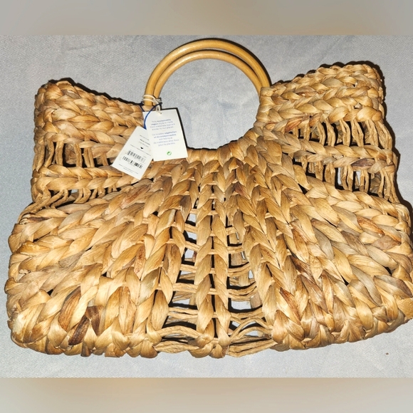 Call It Spring Handbags - NWT Straw and Bamboo Handle Bag